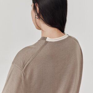 CHICJOC 120S Wool Contrast-Color Knit Sweater – Size 38